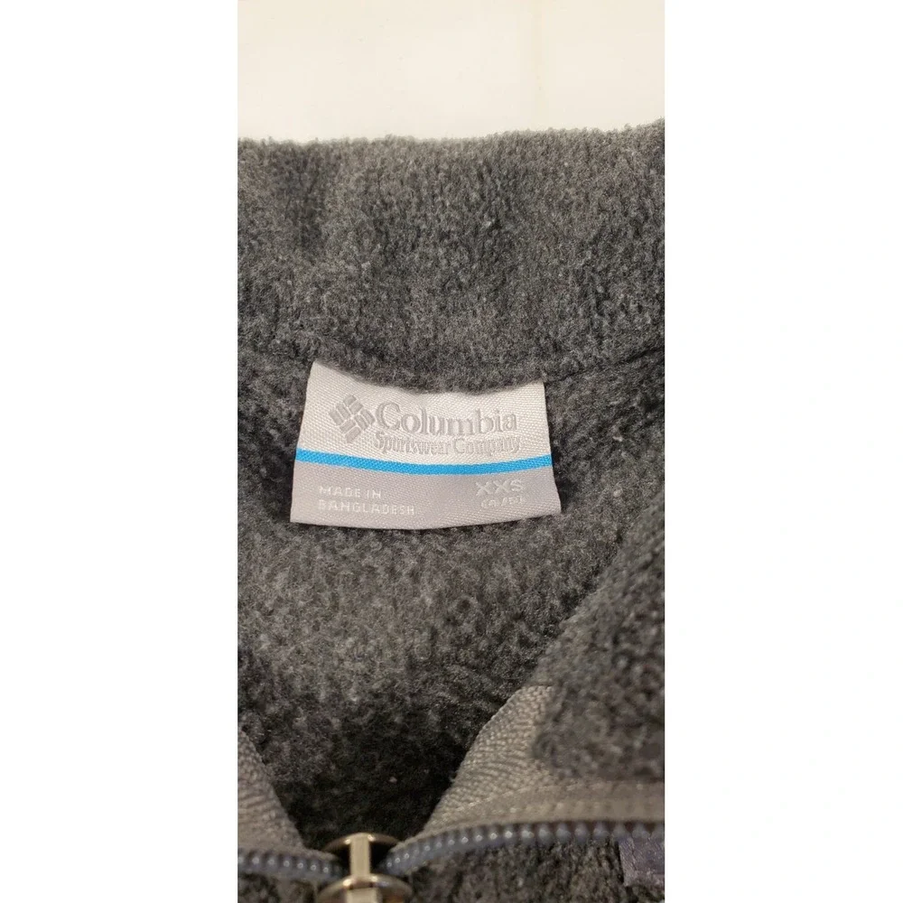 Columbia Fleece Jacket Kids Size Xxs‎ Gray Full-Zip Long Sleeve Pockets